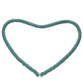 Macro detail of dark green polymer clay heishi beads arranged in a creative heart shape - 6mm (Approx. 330-350 Pcs/Strand) / Dark Green
