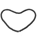 Macro shot of 6mm black polymer clay heishi beads arranged in heart shape for DIY jewelry - 6mm (Approx. 330-350 Pcs/Strand) / Black