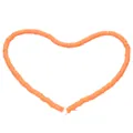 Detail of orange heishi clay beads arranged in a heart shape for DIY jewelry making - 6mm (Approx. 330-350 Pcs/Strand) / Orange