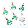 Detail van kerstboom emaille bedeltjes van 2x1,4cm voor het maken van sieraden - Groene Kerstboom Hanger (43769-BC1604)
