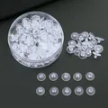 Clear plastic flying saucer earring backs set in a transparent storage box for DIY jewelry - UFO Shape Soft Earring Backs