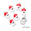 Dettaglio dei ciondoli Babbo Natale in smalto per orecchini DIY, misura 1,9x1,4cm e metallo - Ciondolo Babbo Natale (43769-BC1304)