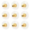 DIY jewelry parts featuring golden metal bullet earring backs with clear plastic pads - UFO Shape Earring Backs (Gold Tone)