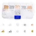 10-grid storage box with gold, silver and silicone earring backings for DIY jewelry making - Gold