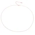Detail view of 14k rose gold plated thin necklace chain with lobster clasp and extender - Rose Gold