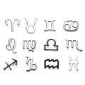 Set of 12 silver alloy zodiac sign pendants for DIY jewelry making and necklaces - Twelve Zodiac Signs (Silver)