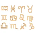 12-piece gold zodiac constellation charms set for DIY jewelry necklaces and earrings - Twelve Zodiac Signs (Rose Gold)