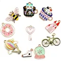 Colorful enamel alloy cartoon pendants set for DIY jewelry bracelets and earrings making - Assorted Mix / 10 Pieces Pack / Multicolor