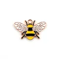 Detailed view of a yellow enamel honey bee charm with gold plating for DIY jewelry making - Bee / 10 Pieces Pack / Yellow and Black