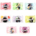 Detail of sweet candy resin charms with glitter foil and white lettering for shoes - 10 Mixed-color Sweet Candy Resin Shoe Buckles