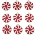 Nine red and white spiral enamel pendants with golden edges for DIY jewelry making - Red White Swirl Pattern