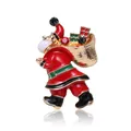 Weihnachtsmann-Brosche mit Emaille-Finish und funkelnden Strassstein-Akzenten - Mehrfarbig-0532
