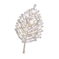 Elegant gold-tone leaf brooch with rectangular zircon inlay for suit accessories - Gold