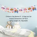 Cartoon Tier Dinosaurier Banner für Kindertag Klassenzimmer Party Dekoration - Traumhafte Kindheit Stil (WQLY-LQ01) / Bunt