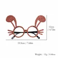 Christmas reindeer bunny ear glasses frame with rose gold glitter and Merry Christmas text - Rabbit Ears Camel
