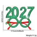 Dimensions détaillées des lunettes Noël 2027 avec paillettes vertes et icônes de fête - Lunettes Vertes Baies 2027