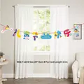 Children's Day cartoon dinosaur banner, 8 pieces of 20x16cm flags with 3.5m rope - Festival Blessing Style (WQLY-LQ10) / Colorful