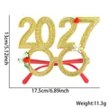 Lunettes de Noël 2027 dorées pailletées avec accents rouges et décors festifs - Lunettes Or Baies 2027