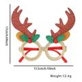 Christmas reindeer antler glasses frame with red sequins and gold glitter finish - Gold Frame Red Long Antlers (No Nose)