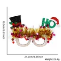 White glitter Christmas glasses with gold tinsel, star sequins and Santa hat decor - HO Top Hat Style
