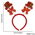 Christmas headband with plush snowman and springs showing 24cm height measurements - Snowman Red Gold Scarf