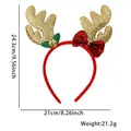 Weihnachts-Haarreif mit roten Rentier-Geweihen, Goldglitzer und kleinen Glocken - Weihnachts-Stirnband / Glitzer Geweih mit Glocke & Schleife