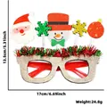 Christmas party glasses with Santa and Snowman decor, lightweight and colorful frame - Bowtie Snowman Snowflake