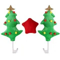 Plush Christmas tree and star car ornament hooks for festive interior decoration - Jenny J. Tree / Green
