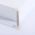 Creative pencil brooch with gold alloy, pave rhinestones, and large white pearl accent - Gold (3468)