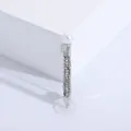 Creative pearl and rhinestone pen-shaped brooch in polished silver-tone finish - Silver (3468)