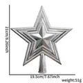 Puntale per albero di Natale a stella argento glitterata con misure 21x19,5cm - Stella Puntale Argento 21CM
