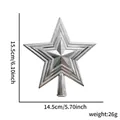 Puntale per albero di Natale a stella argentata da 15,5 cm con glitter - Stella Puntale Argento 15.5CM