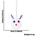 Osterhase Anhänger in Weiß mit lila Ohren und goldener Kordel, Größe 16,5 cm für Deko - Lila Ohr Anhänger (16.5cm)