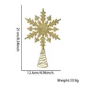 Punta per albero di Natale a forma di fiocco di neve glitter oro con misure e peso - Puntale Albero Fiocco di Neve Sole Oro