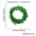 Green St. Patrick's Day shamrock tinsel garland 10-inch diameter and 7.5m long wire - Laser Hollow Shamrock Style