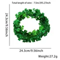 7.5m St. Patrick's Day green clover tinsel garland for Irish party decoration - Laser Shamrock Style