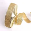 Sparkling gold glitter ribbon roll for Christmas gift wrapping and party decorations - Gold