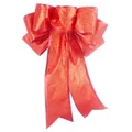 25cm large red glitter Christmas bow ornament with sparkly sequins for Xmas tree decoration - 14*20cm / Red