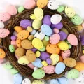 Uova di Pasqua colorate in schiuma con nido d'uccello naturale per decorazione - Colorato / 1.8cm