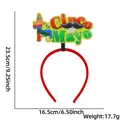 Cinco de Mayo headband dimensions featuring sombrero and skull icons, 23.5cm x 16.5cm size - Cinco De Mayo Headband / Letter Pinata Style
