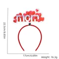 Roter Muttertags-Haarreif mit Mom-Schriftzug und Herz, Größe 22,5cm x 17cm - Einheitsgröße / MOM Herz Stil