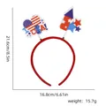 Detailed view of Independence Day headband with USA flag heart and dimensions measurement - I Love USA Style
