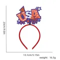 Vue détaillée du serre-tête Fête de l'Indépendance USA avec dimensions 23cm par 13,1cm et 16,5g - Style Étoiles Feu d'artifice USA