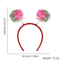 Roter Muttertags-Haarreif mit Happy Mother's Day Blumenherz-Motiven und rotem Samt - Einheitsgröße / Muttertag Blütengirlande Stil
