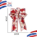 Patriotic July 4th red truck and flag decorative ribbon bow 27x22cm for party decor - Large Khaki Truck Style