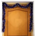 Independence Day patriotic tinsel garland with white stars in red and blue colors - Colorful Stripes
