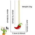 Mexican Fiesta chili pepper necklace with golden beads and red felt pendant - Chili Style