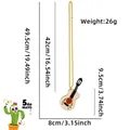 Cinco de Mayo beaded necklace with guitar pendant and size specifications, 49.5cm length - Guitar Style