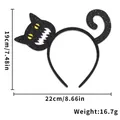 Serre-tête Halloween chat noir pailleté avec dimensions de 19 cm par 22 cm - Style Chat Noir