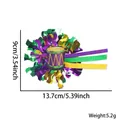Barrette de carnaval Mardi Gras violet vert or avec dimensions et poids précisés - Petit Tambour
